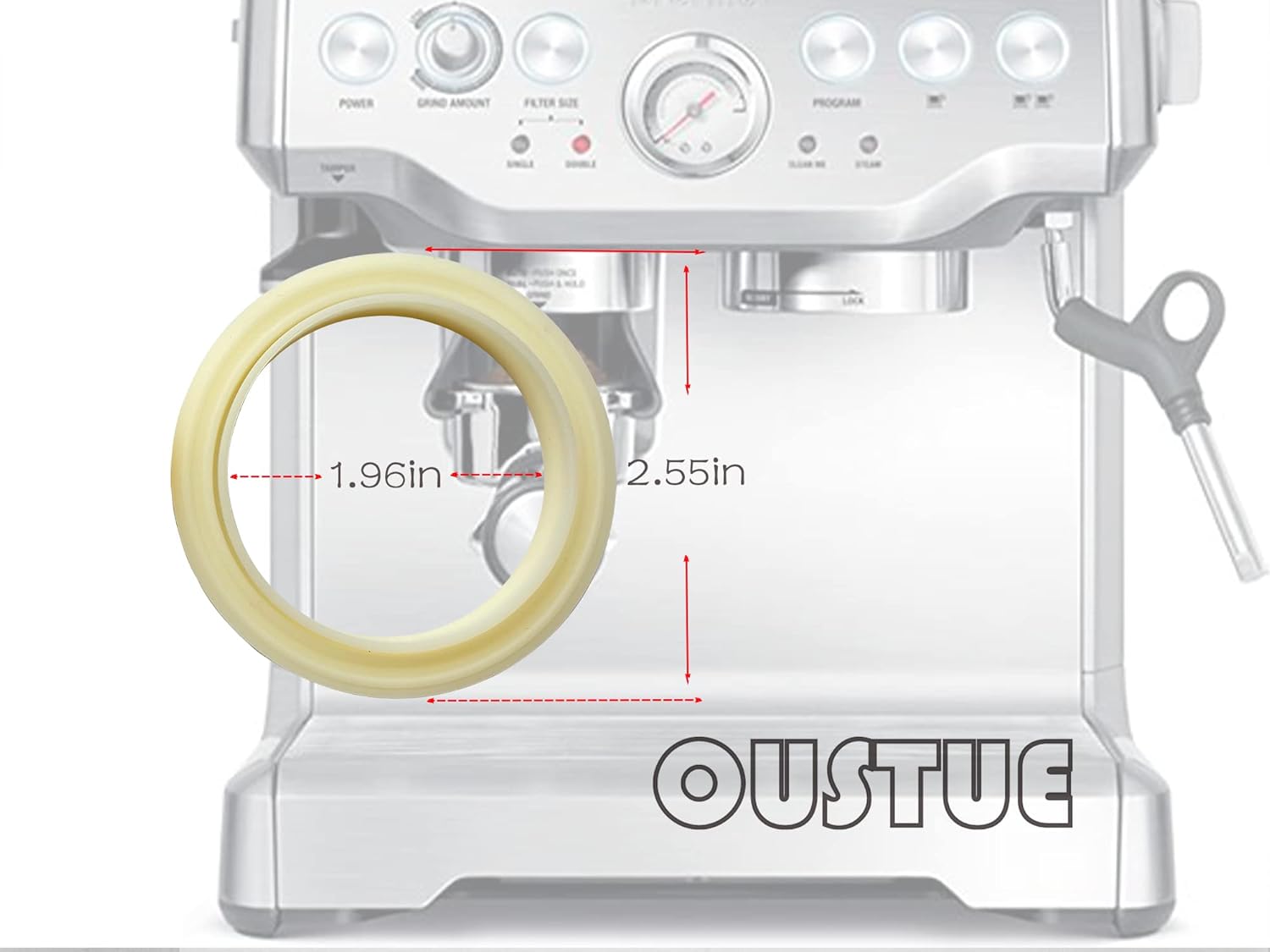54mm Silicone Steam Ring, Grouphead Gasket Replacement Part for Breville Espresso Machine 878/870/860/840/810/500/450/ Sage 500/870/875/880/810/878 (2 Pack)