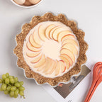 Sweejar Ceramic 11.5 Inches Pie Pan for Baking, Deep and Fluted Porcelain Round Pie Dish, Non-Stick Pie Plate for Pumpkin Pie, Apple Pie, Pie Pots with Morden Farmhouse Design(White)