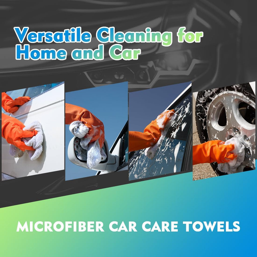 HOMEXCEL White Microfiber Cleaning Cloth 12 Pack, 12.5 x 12.5 inch Microfiber Towels for Cars, Ultra Absorbent Car Washing Cloth, Lint Free Streak Free Cleaning Rags for Car, Kitchen, and Window