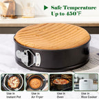 Tellshun 9 Inch Springform Pan Tin with 50pcs Parchment Paper Cheesecakes Baking Mold Round Leakproof Nonstick Removable Bottom Bakeware for Pie Cake Pizza and Quiches