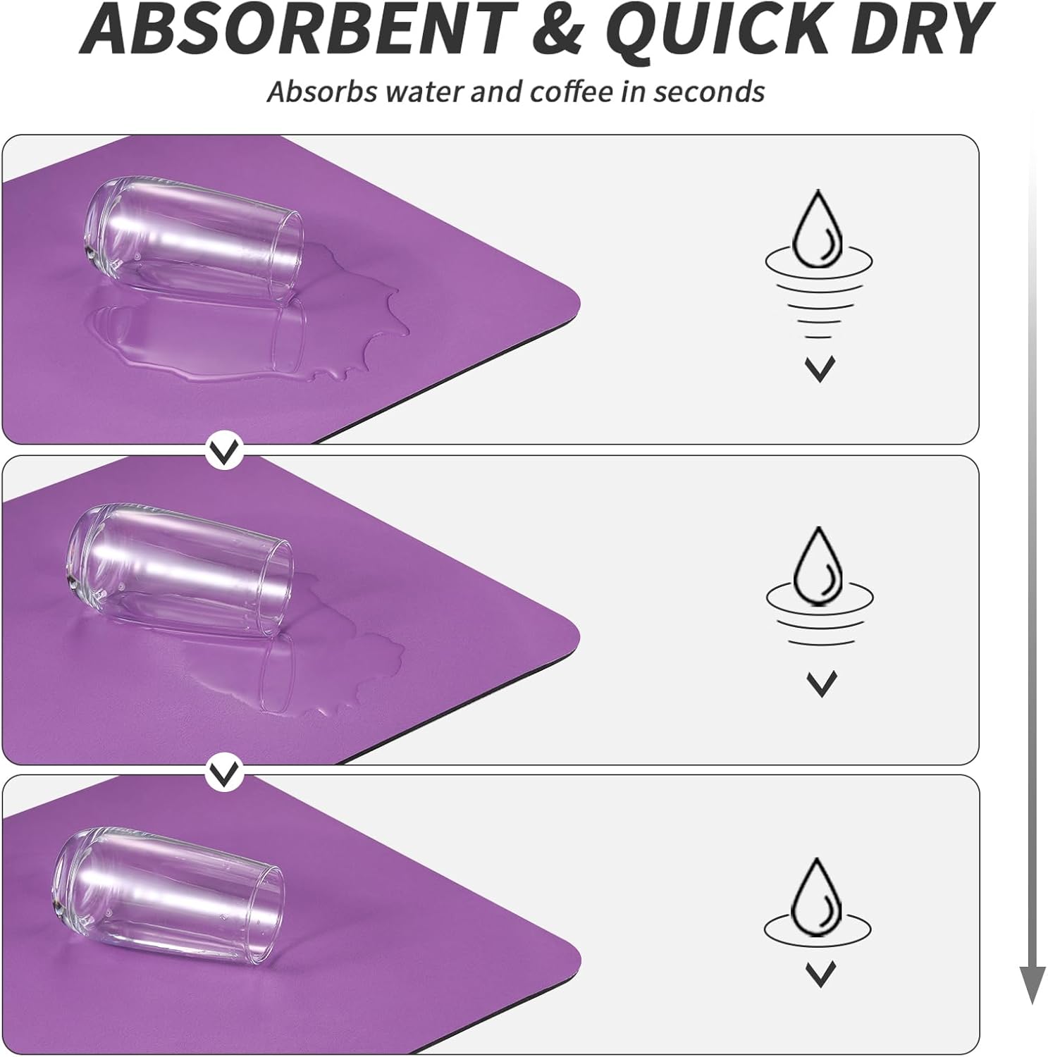 Coffee Mat - Absorbent Hide Stain Rubber Backed Dish Drying Mat for Kitchen Counter - Bar Mats for Countertops Accessories Fit Under Coffee Maker Espresso Machine