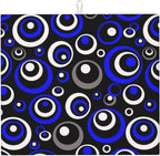 Blue Black White Geometric Circle Dish Drying Mat for Kitchen Counter, 16" x 18" Absorbent Microfiber Drying Pad for Dishes, Modern Decor Kitchen Mat, Foldable, for Sink, Dining Area, Small Appliances