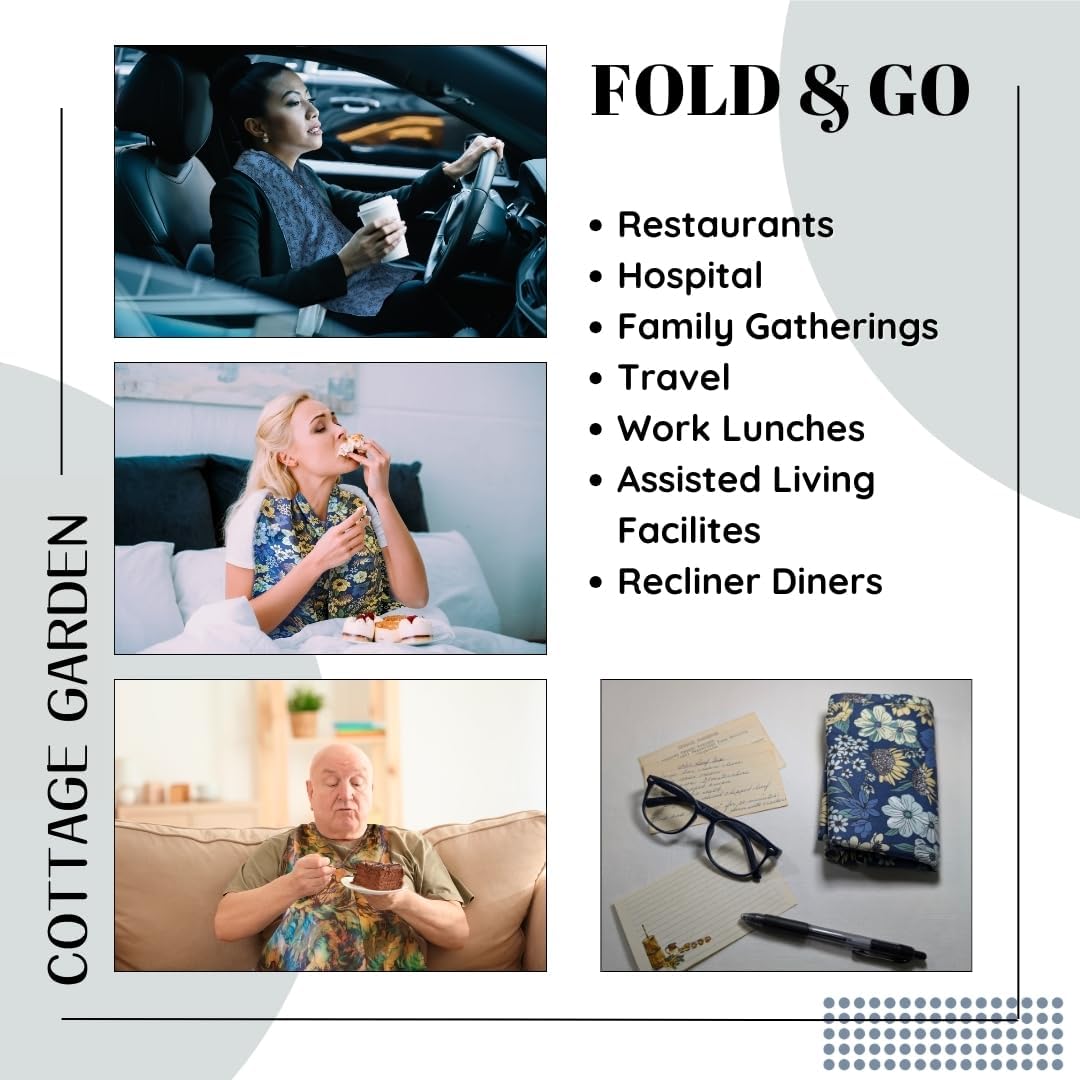 Adult Bib Scarf - Dignified Alternative to Bibs | Washable and Reusable Clothing Protectors for Eating