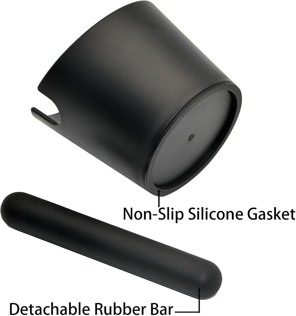 6.3 inch Large Espresso Knock Box Silicone coffee Tamper Mat Espresso Machine Accessories Set of 2 with Removable Knock Bar and Anti-Slip Base for Home Office Barista Tools for Bar Shop