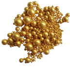 Edible Gold Sugar Pearls Candy Sprinkles 120G/ 4.23Ounce Baking Cake Sprinkles Cupcake and Cake Topper Cookie Decorations Wedding Party Valentines Halloween Christmas Supplies