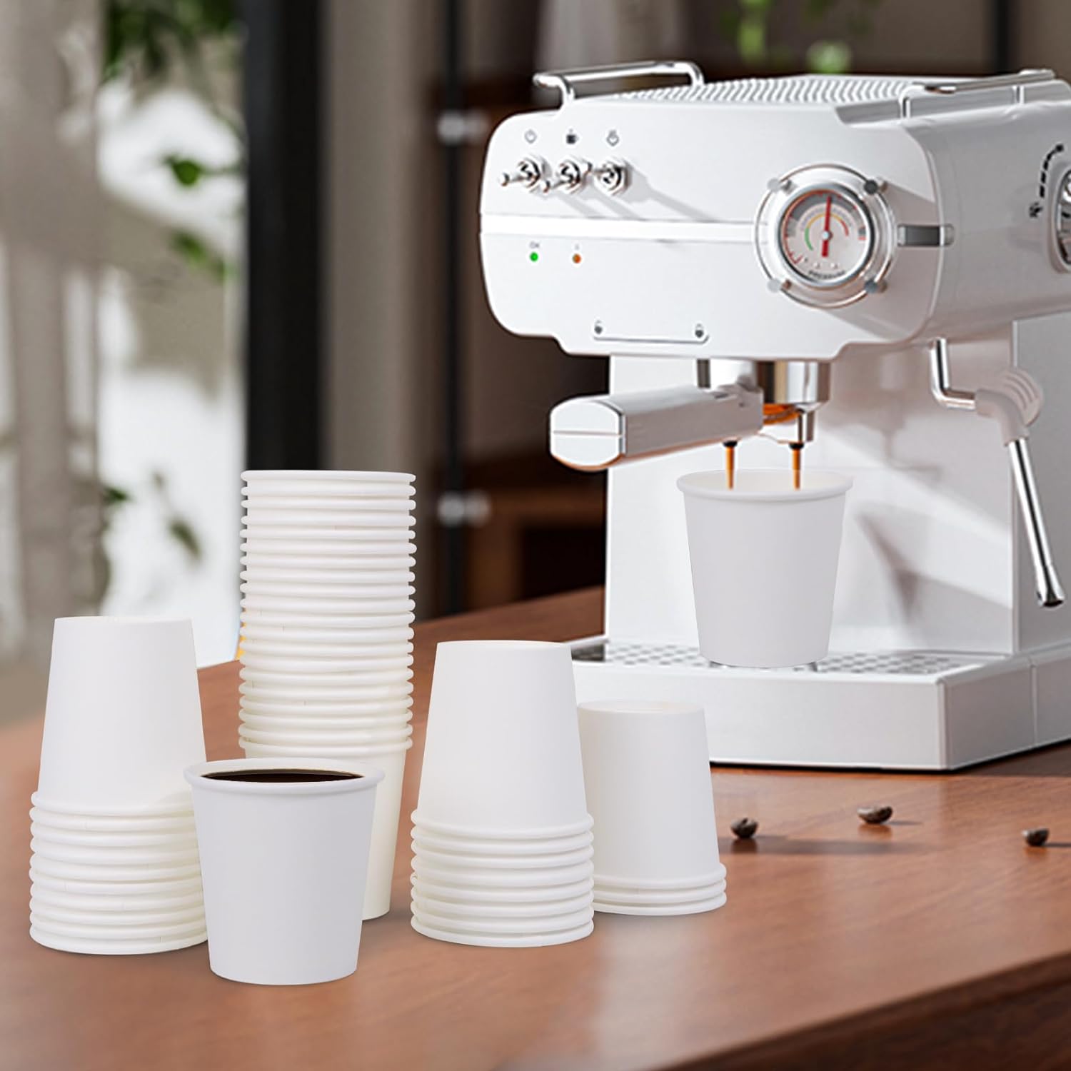 600 Pack 4 oz Paper Cups, Disposable Mini Bathroom Mouthwash Cups, Hot/Cold Drinking Cups, White Disposable Paper Cups for Bathroom, Home, Party, Office, Picnic, Travel