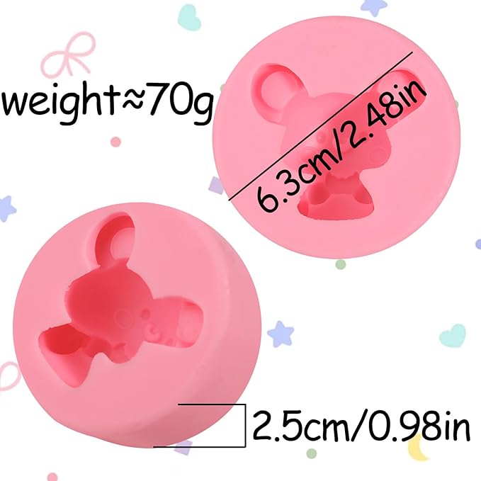 1 Pcs Cute Mouse Candy Silicone Mold, Cute Animal Chocolate Fondant Mold, for Theme Party Cake Decoration Kitchen Baking Bread Biscuit Making Dough Gum, Resin Crafts Clay Plaster