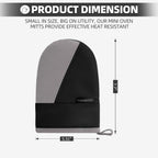 Mini Oven Mitts, Kitchen Oven Gloves Kitchen Mittens 500 Degrees Heat Resistant Baking Gloves, Non-Slip Silicone Surface with Hanging Loops Hot Gloves for Cooking, Baking, BBQ 1 Pair-Black