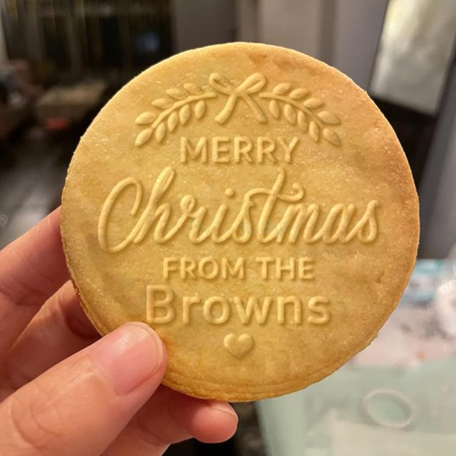 2025 Personalized Christmas Cookie Stamp Unique 3D Embossed Design Fun Tool for Baking Art (C)