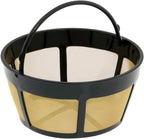 NRP Gold-tone 10cup Mesh Bottom Permanent Coffee Filter Replacement for Drip Coffeemaker Cuisinart GTF-B, Mr coffee & More