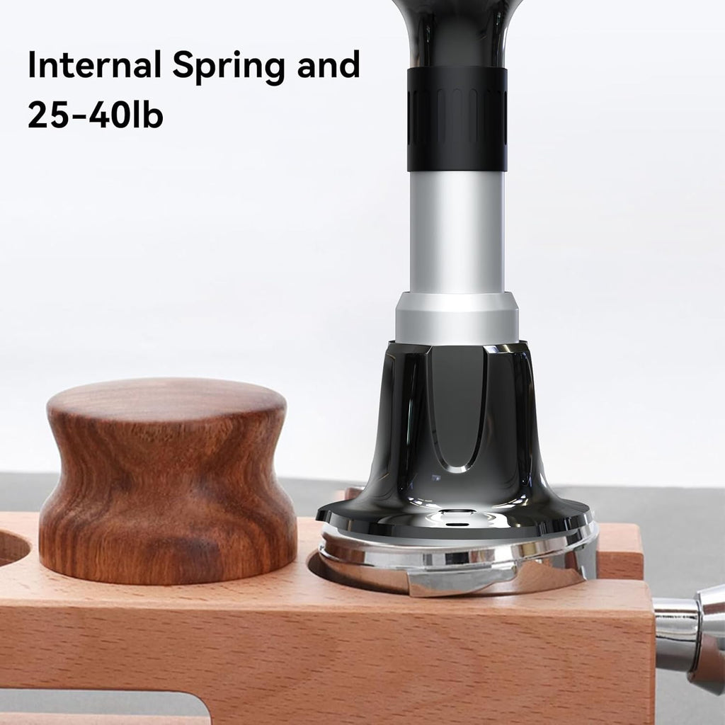 Espresso Tamper, 53mm Tamper 25lb-40lb with Stainless Steel Base, Coffee Tamper with with Sound Feedback, Provides Consistent Tampingwith Comfortable Grip