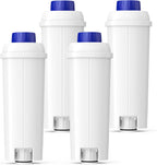 DLSC002 Water Filter Replacement Compatible With Delonghi Coffee Machine Filter Activated Carbon Softener For De'longhi Magnifica evo, Dinamica, Eletta, ECAM, ESAM, ETAM, Bco410/420, Ec680/800, 4 Pack