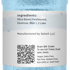 BAKELL Soft Blue Edible Glitter, 45 Grams | TINKER DUST Edible Glitter | KOSHER Certified | 100% Edible Glitter | Cakes, Cupcakes, Cake Pops, Drinks, Dessert Vegan Glitter & Dusts (45g Shaker, Soft Blue)