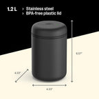 Fellow Atmos Electric Vacuum Canister & Storage Container - Airtight Coffee & Food Storage Containers - Coffee Containers - (Matte Black, 1.2 Liter)