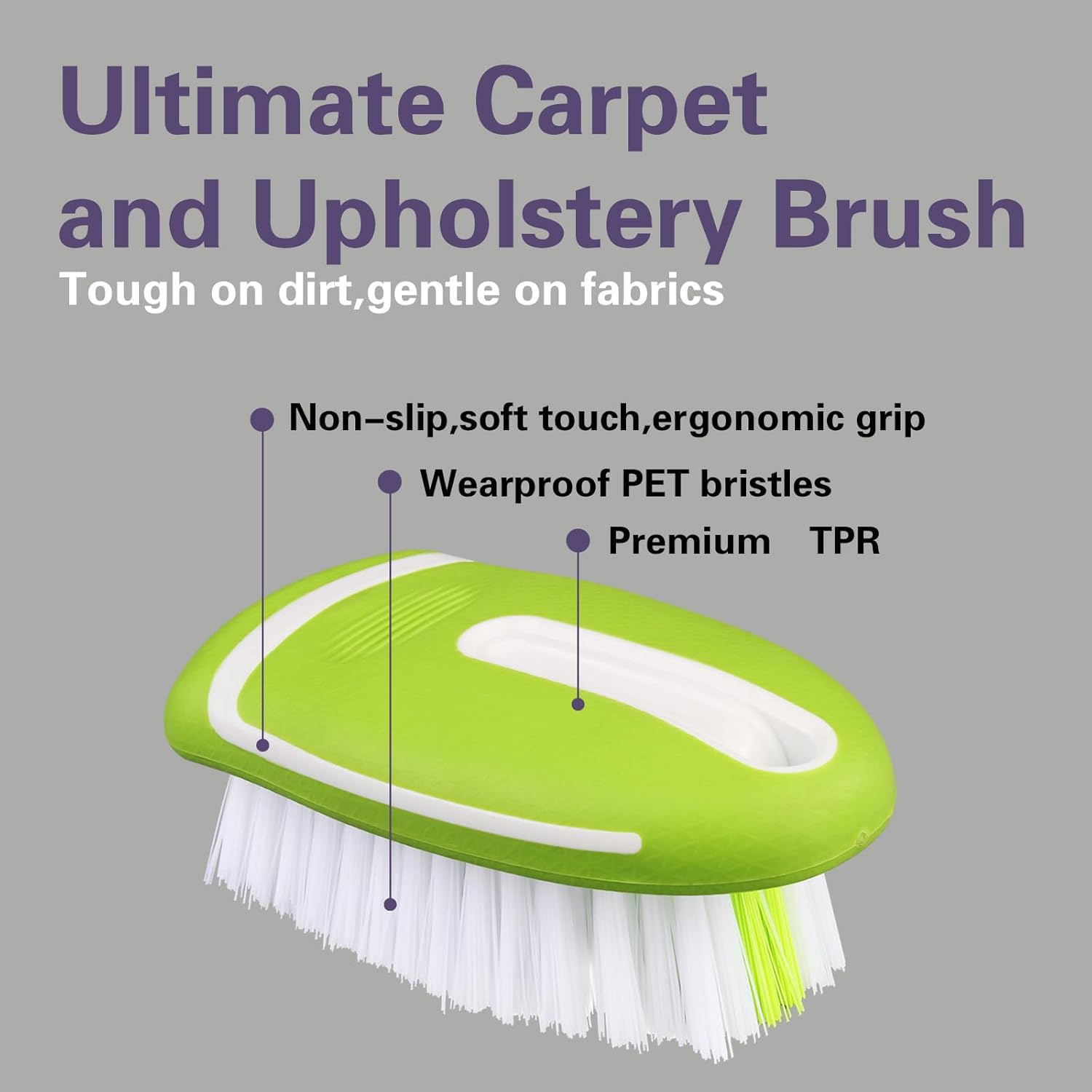 Carpet and Interior Cleaning Brushes, car Cleaning Brushes, Carpet Washing Brushes, Hard Bristle Detail Brushes, car and Home Interior Leather Brushes (Green)