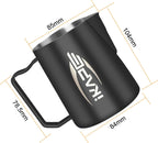 IKAPE Espresso Milk Pitcher, Espresso Steaming Pitcher with Sharp Spout for Espresso Barista Tool, 15.4 oz/450ml Milk Frothing Jug (Black)