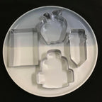 Back to School Cookie Cutter Set-4 Piece-Bag, Book, Apple, Pencil Fondant Biscui Cutters