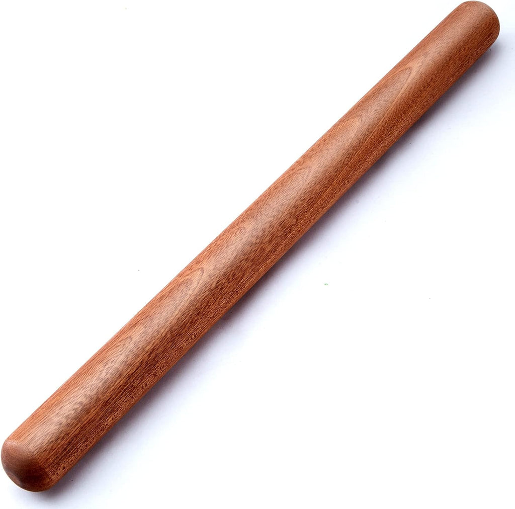 Aisoso French Rolling Pin, 17.7 Inches Wood Rolling Pin for Baking Extra Long Thickened, Classic Wooden Dough Roller for Fondant Pizza Pie Crust Cookie Pastry, Essential Kitchen Utensil, Brown