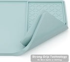 Rnivvi Silicone Coffee Mat, 16" x 24" Waterproof Raised Edge Coffee Bar Mats for Espresso Machine Station Accessories, Heat Resistant Detachable Dish Drying Pad for Kitchen Counter, Shadow Green