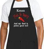 Personalized Chef Apron for Men, Custom Embroidered Design, Professional Kitchen Cooking BBQ Grilling for Dad, Decorated in USA
