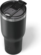RTIC 40oz Essential Tumbler with Lid, Insulated, Stainless Steel, Metal, Double Wall Vacuum-Insulation, Ceramic Lined, Travel Cup for Iced Coffee, Tea, Hot and Cold Drink, Black