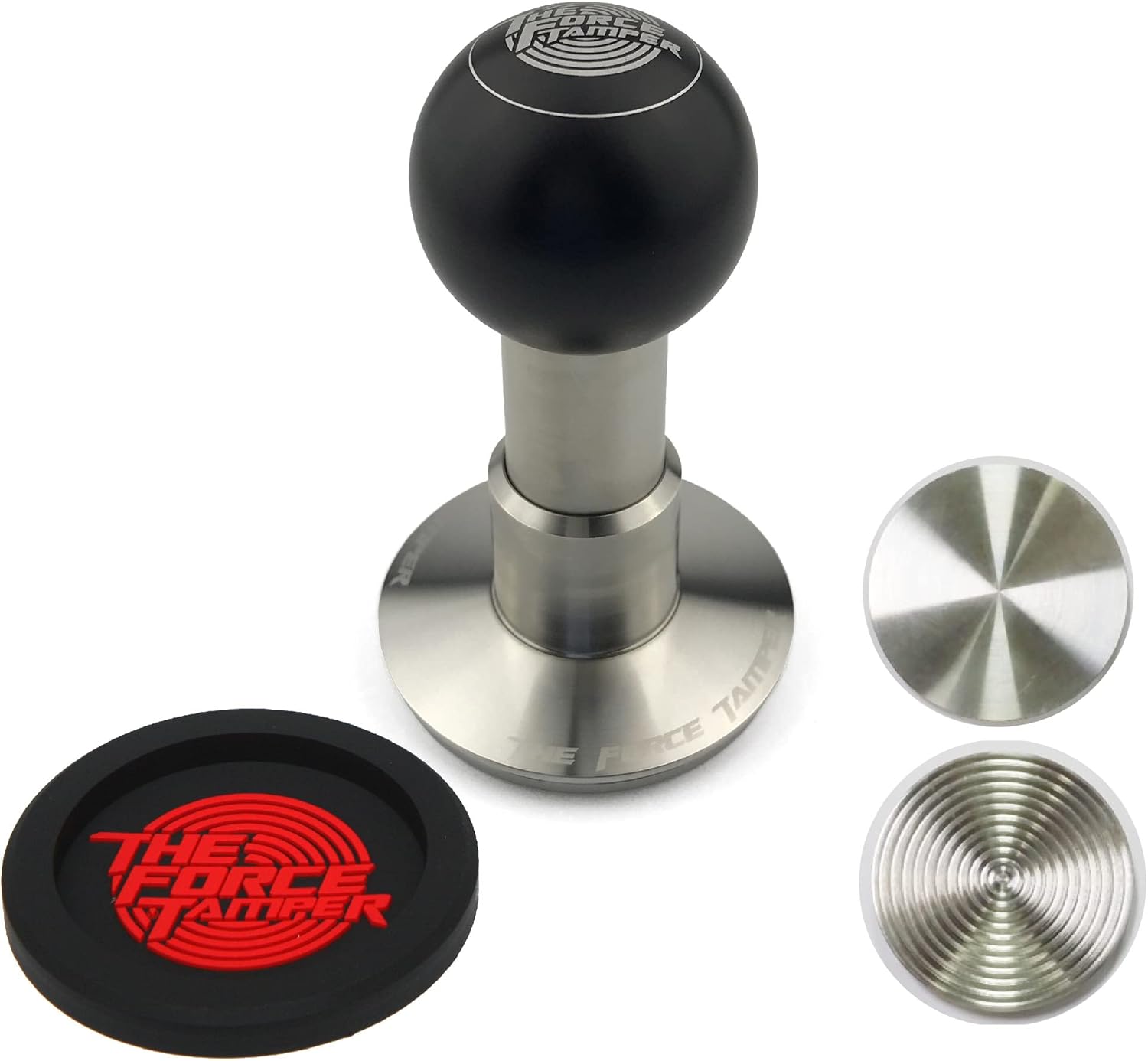 The Force Tamper Automatic Impact Coffee Tamper Adjustable Const Pressure and Autoleveling Extend Set New (Ball, 58.35mm)
