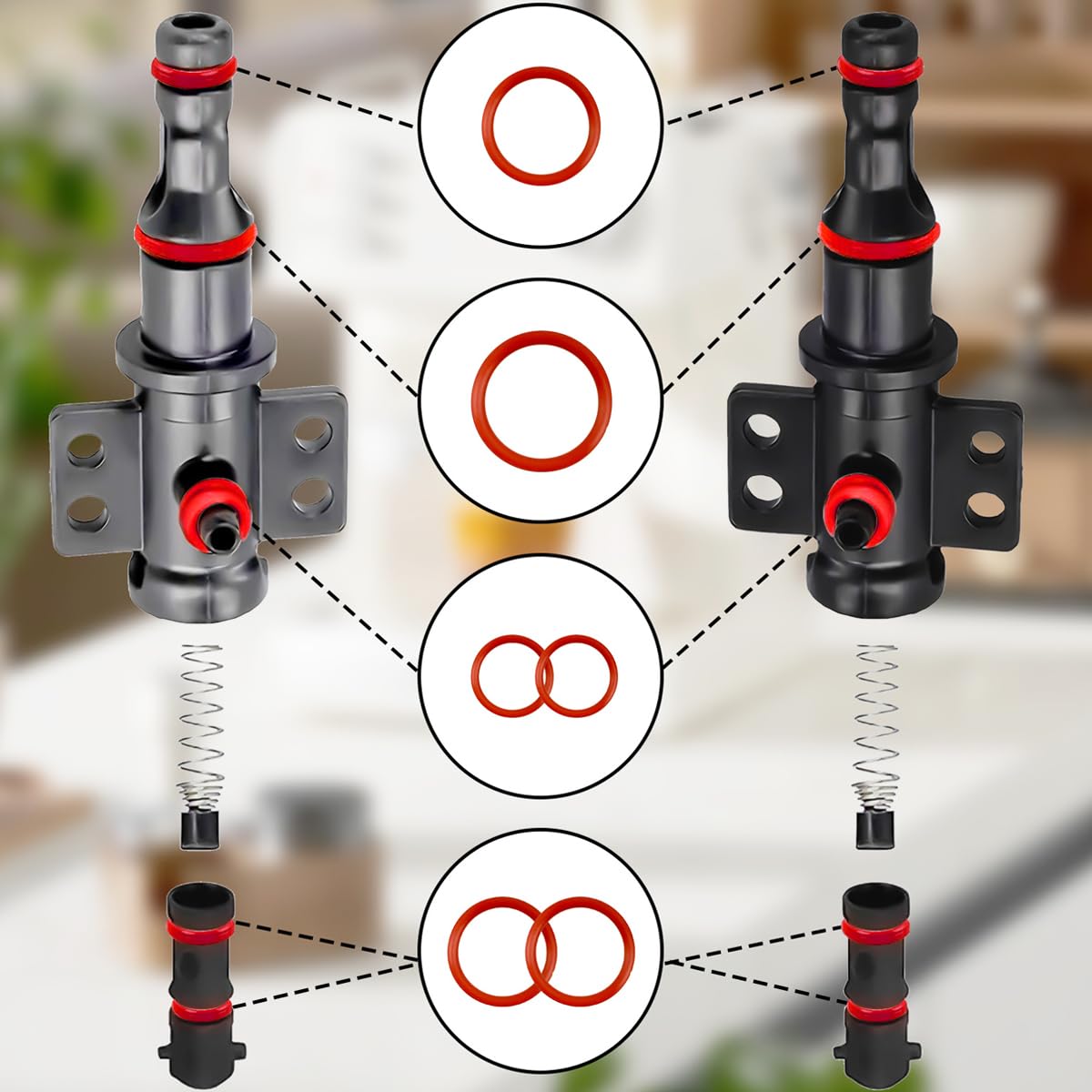 Wolfride 60 Pcs (4 Set) Seal O-Ring Kit Gasket Seal Set Saeco Philips Gaggia Coffee Machine, Professional Coffee Machine O'Rings Maintenance Kit Seal O Rings Nozzle Gasket
