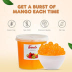 Fanale Mango Popping Boba Pearls, Vegan, Non GMO, Gluten Free, Fat Free, Perfect for Bubble Tea, Smoothies, Ice Cream, Desserts, and Beverages.