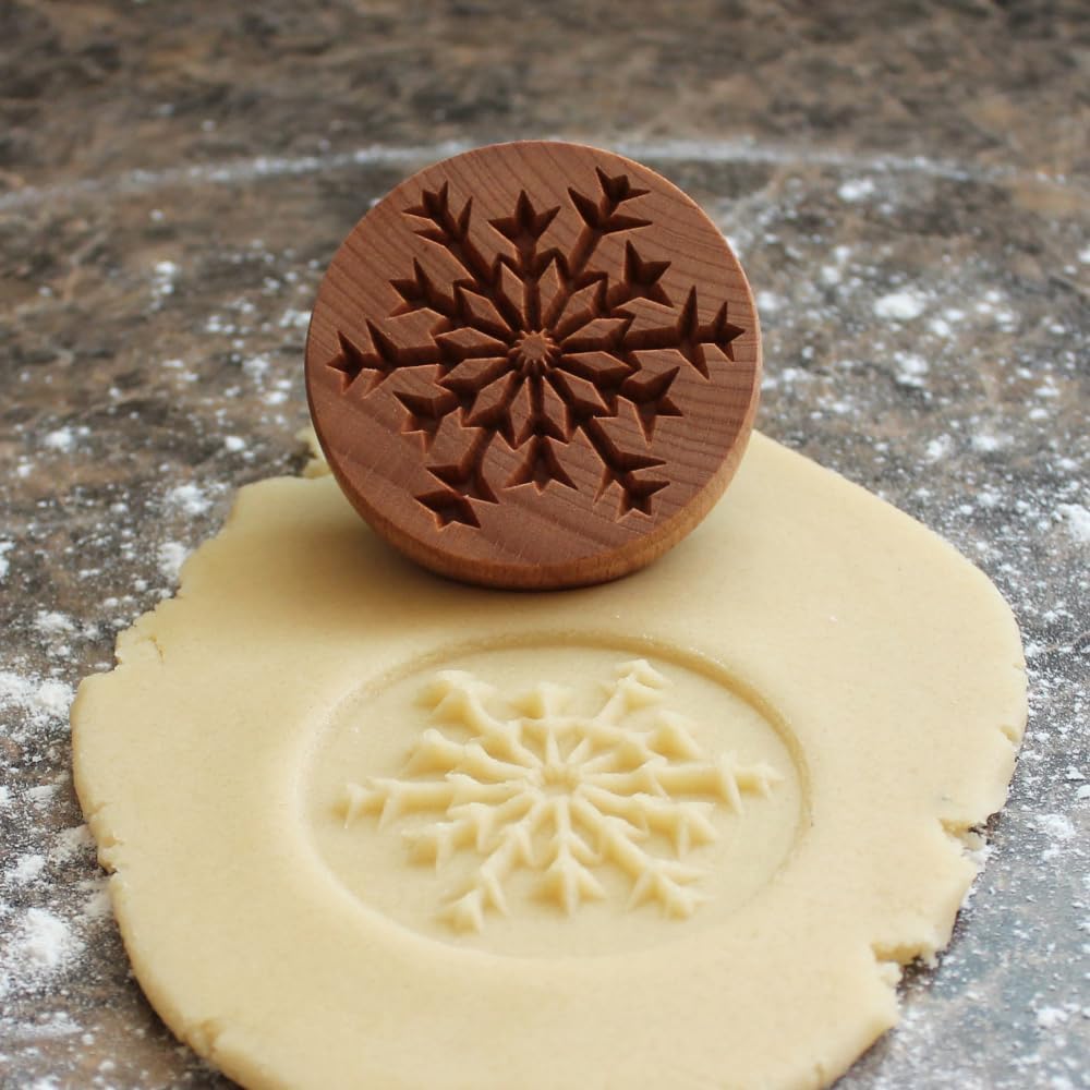 Wood Cookie Stamp, 2.5 Inch (Snowflake 5 CS-096)
