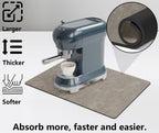 Golener Countertop Coffee Dripper Mat, 19" x 13", Absorbent, Washable, Reversible Microfiber Dish Drying Mat