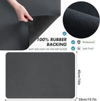 Coffee Mat 15.7*19.7 Inch, 50*40cm Dish Drying Mat for Kitchen Counter Bar, Stain Hiding Rubber Backed Absorbent Bar Mat Pad (Dark Grey, 15.7"x19.7")