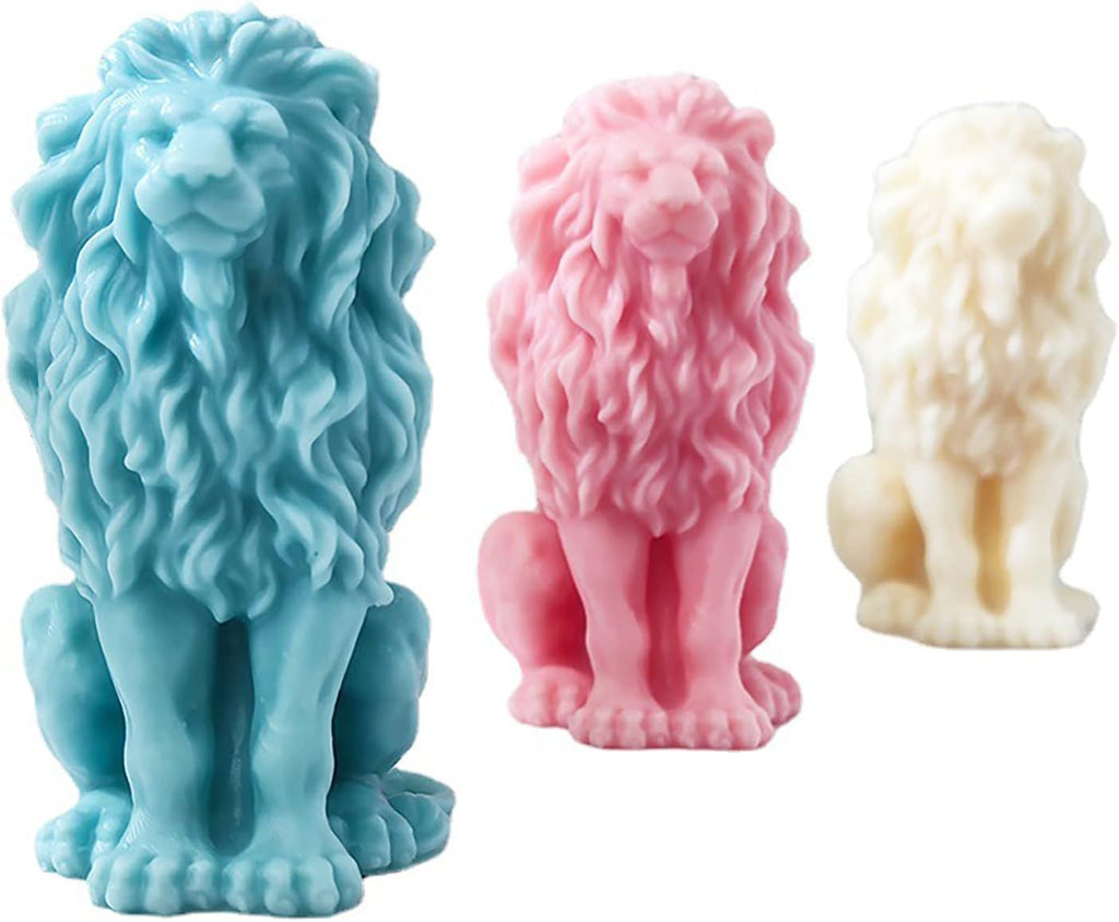 3D Lion Candle Animal Resin Mold - Resin Casting Silicone Molds for Home Decor & Candle Making Wave Spiral Mold