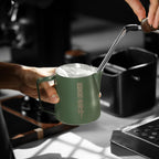 MHW-3BOMBER Milk Frothing Pitcher 16.9oz/500ml Espresso Steaming Pitcher Stainless Steel Frothing Cup Capuccino Latte Art Pitcher, Green P5029-OS