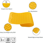 Silicone Dish Drying Mat for Multiple Usage,Easy clean,Eco-friendly,Heat-resistant Silicone Mat for Kitchen Counter,Sink,Bar,Bottle,or Cup Yellow M 17 inches x 6 inches