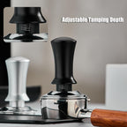 51mm Espresso Tamper and Stirrer Set, Adjustable Spring Loaded Calibrated Coffee Tamper Barista Accessories Kit, Black