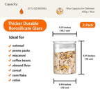 ZENS 27oz Glass Jars with Airtight Lid Set of 2, Clear Glass Storage Containers, Glass Kitchen Canisters with Airtight Lids, Coffee Jars for Brown Sugar, Pantry Organization