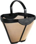 134KKW300 Coffee Permanent Filter Compatible with Ninja Coffee Filter, for CFP Dual Brew Coffee Maker Models CFP201 CFP250A CFP300 CFP301 CFP305 CFP307 Reusable Gold Tone Coffee Filter Basket