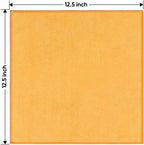 HOMEXCEL Yellow Microfiber Cleaning Cloths 12 Pack, 12.5 x 12.5 inch Microfiber Towel for Cars, Ultra Absorbent Car Washing Cloth, Lint Free Streak Free Cleaning Rags for Car, Kitchen, and Window