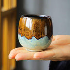 Espresso Cups Ceramic Cup Espresso Coffee Cup Small Tea Cups Tasting Cups Ceramic Mate Cup (2 x 3Oz, Brown)