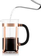 Bodum 34oz Chambord French Press Coffee Maker, High-Heat Borosilicate Glass, Stainless Steel, Copper – Made in Portugal