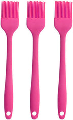 Silicone brush, Oil Brush for BBQ Kitchen Cooking Baking and Grilling(3 PCS,Rose Red)