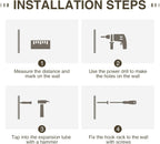 16" Wall Mounted Heavy Duty Label Hook Rack with 3 Hooks, for Hanging Coat, Hat, Jacket or Towel, Fit for Entryway, Hallway, Bedroom, Bathroom, Walk-in Closet and More - Brown/Black