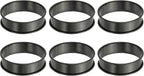 HARFINGTON 6pcs Crumpet Rings 3.15" Nonstick Round Cake Ring Stainless Steel Double Rolled English Pastry Rings for Kitchen Baking Crumpet Dessert, Black