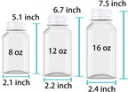 Axe Sickle 8 Pcs 8 Ounce Juice Bottles Plastic Milk Bottles Bulk Beverage Containers with Tamper Evident Caps Lids White for Milk, Juice, Drinks and Other Beverage Containers