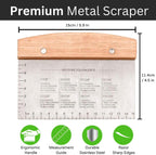 Premium Stainless Steel Dough Cutter and Scraper - Versatile Kitchen Utensil for Bread, Pizza, and Flat Top Griddles - Commercial Grade Bench Scraper and Chopper