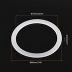MECCANIXITY Gasket Seal Coffee Maker White Silicone Ring Replacement 72x88x2.5mm for 12-Cup Aluminium Coffee Pot, Pack of 5