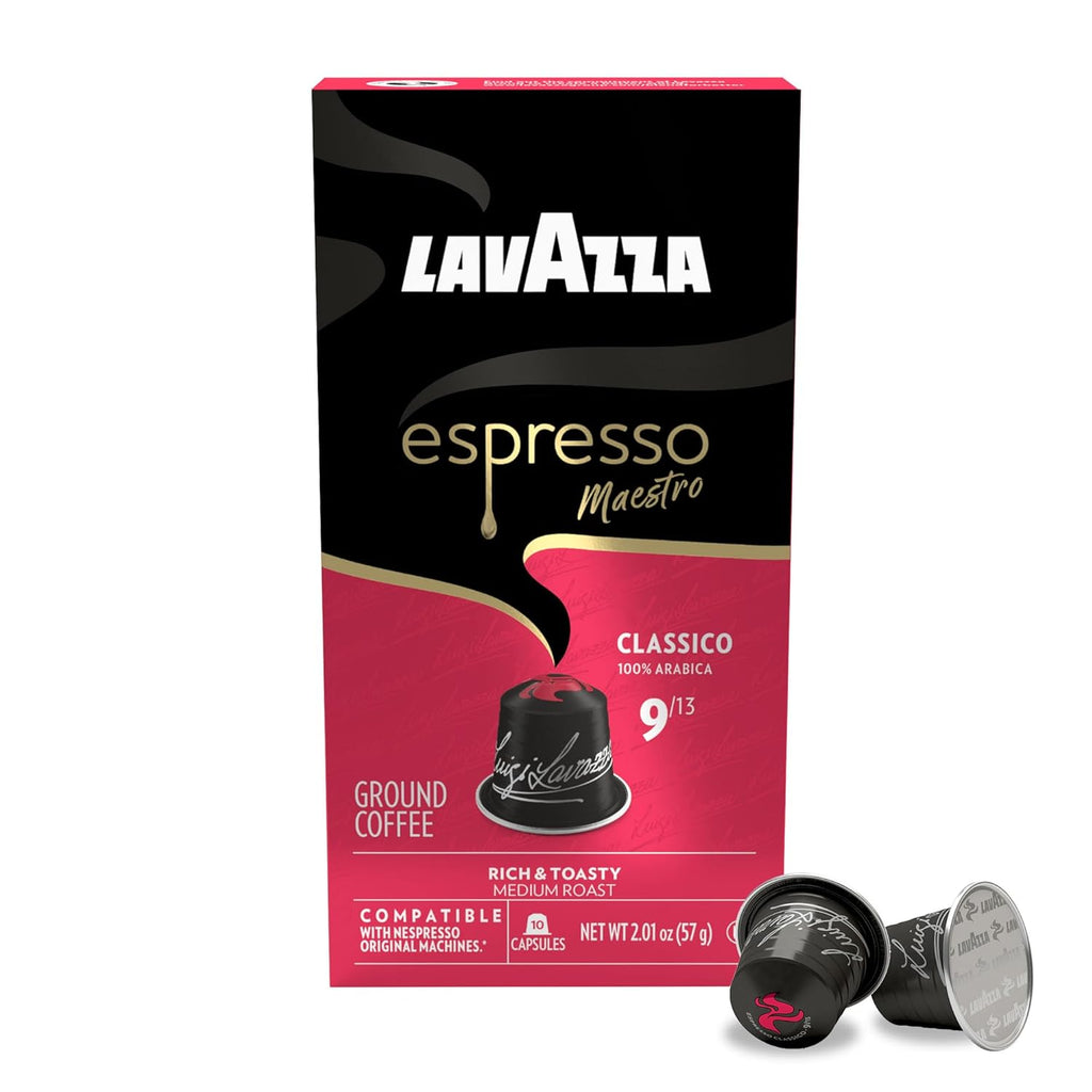 Lavazza Espresso Maestro Classico Aluminum Capsules Compatible with Nespresso* Original Machines, Medium Espresso Roast, 100% Arabica (60 Capsules)