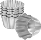 6Pcs Egg Tart Molds Aluminium Pie Tins Mini Tart Tins Tiny Pie Tin Cupcake Cake Mold Pudding Molds for Home Baking