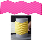TUKE 3D Diagonal Stripes Design Lace Mat Silicone Mold Silicone Lace Mold Sugar Craft Cake Brim Decoration Tool (L_ Diagonal Stripes)