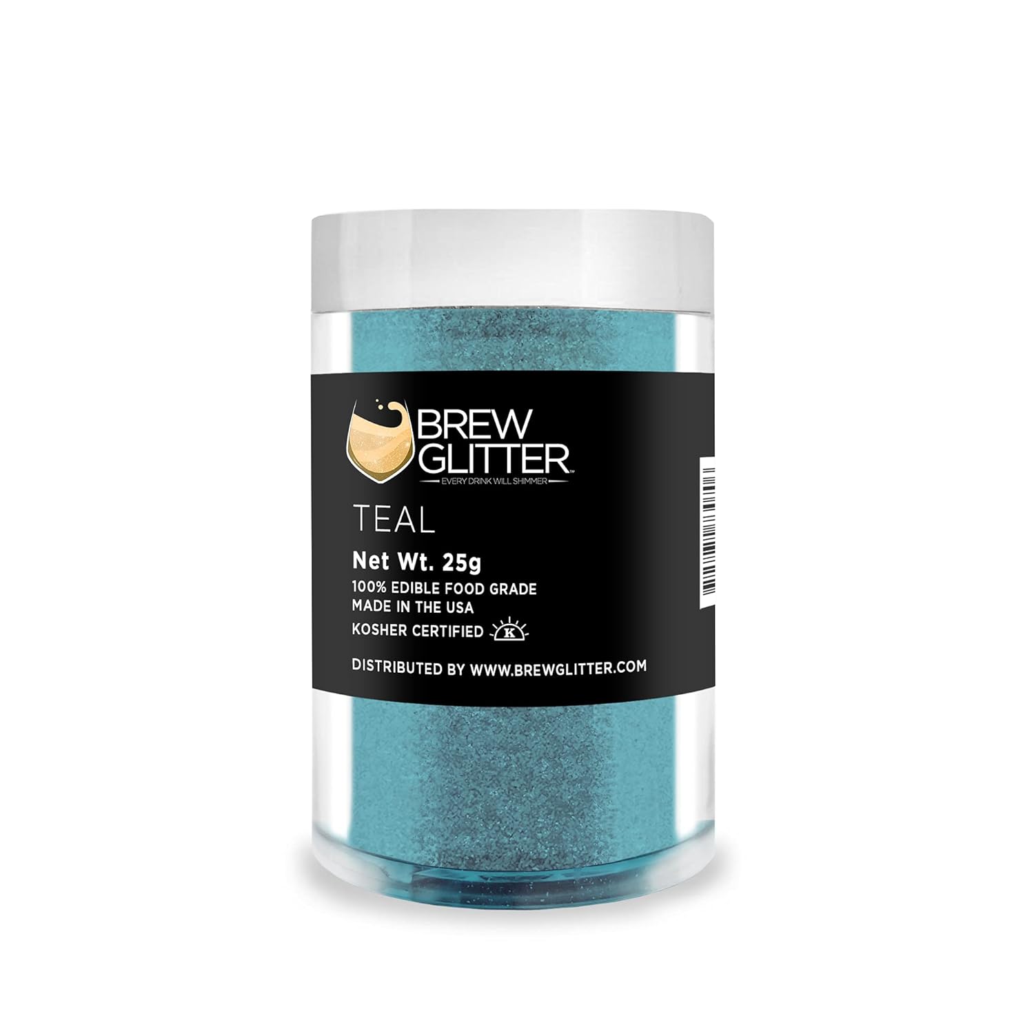 Teal BREW GLITTER Edible Glitter For Drinks, Cocktails, Beer, Garnish Glitter & Beverages | KOSHER & HALAL Certified | 100% Edible & Food Grade | Vegan, Gluten, Nut Free (25g, Teal)